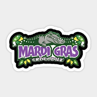 Show Your Wild Side with This Crocodile Mardi Gras Design Sticker